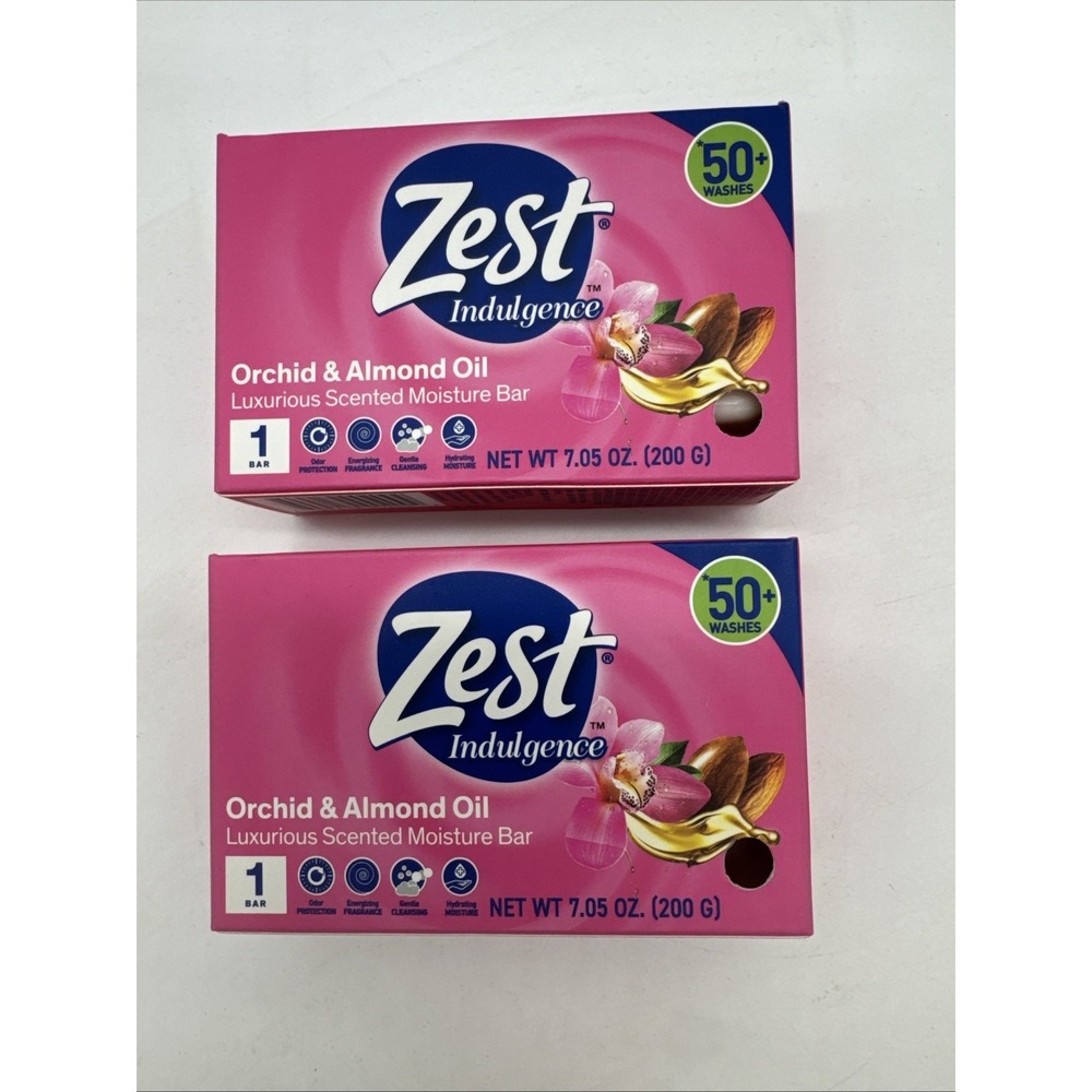 ZEST Bar‎ Soap Moisturizing Lush Orchid & Almond Oil Large Bars 7.05oz Lot Of 2